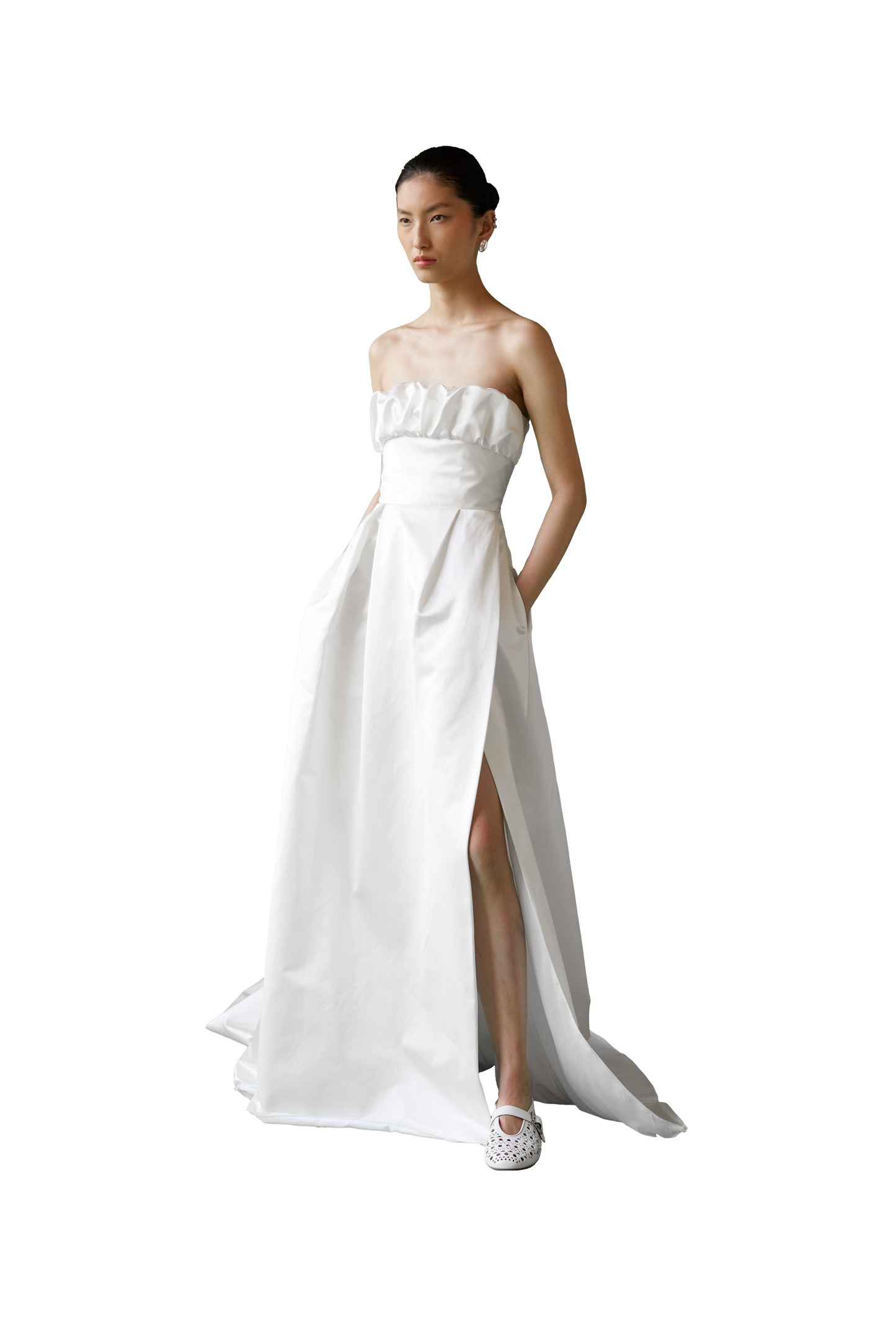 STYLE 139 // DUCHESSE SATIN GOWN WITH WRAP SKIRT